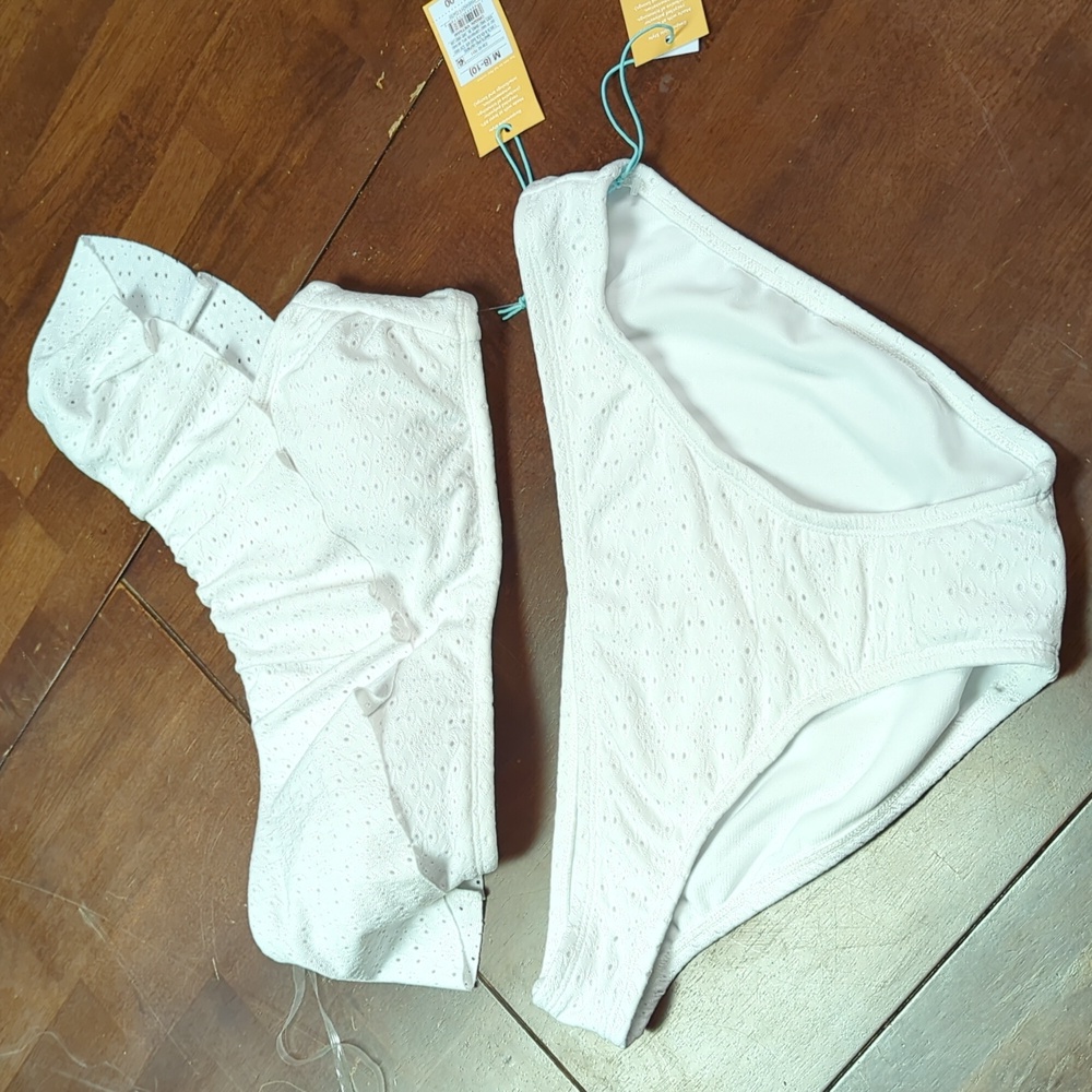 Kona Sol white one shoulder biki Medium